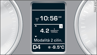 Quadro strumenti: visualizzazione modalità 2 cilindri